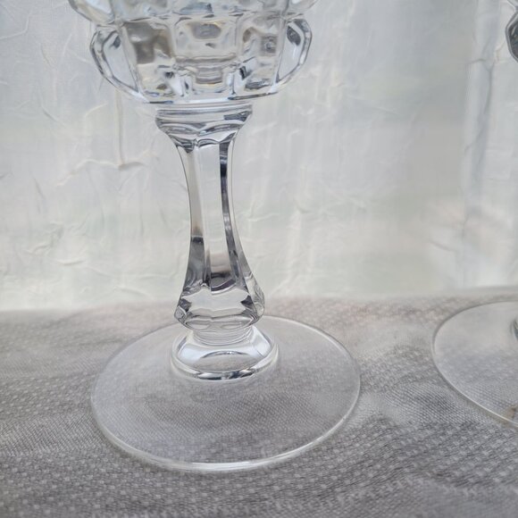 Vintage Crystal Wine Glasses Set Of 2 Elegant Cut Design 6.5" Tall - Picture 6 of 6